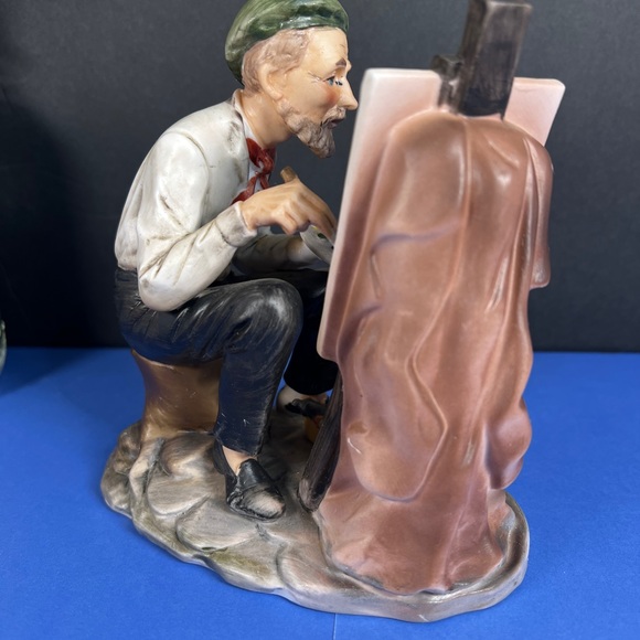 Vintage LEFTON Old Painter at His Canvas Beautiful Sculpture,Made In Japan #7800 - Picture 6 of 15